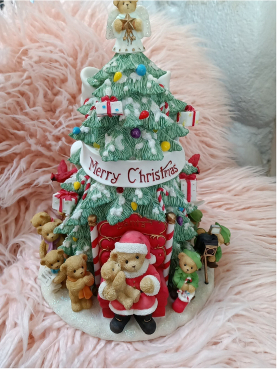 Enesco Other - Cherished Teddies Lighted Christmas Tree Plays Tune We Wish You Merry Christmas